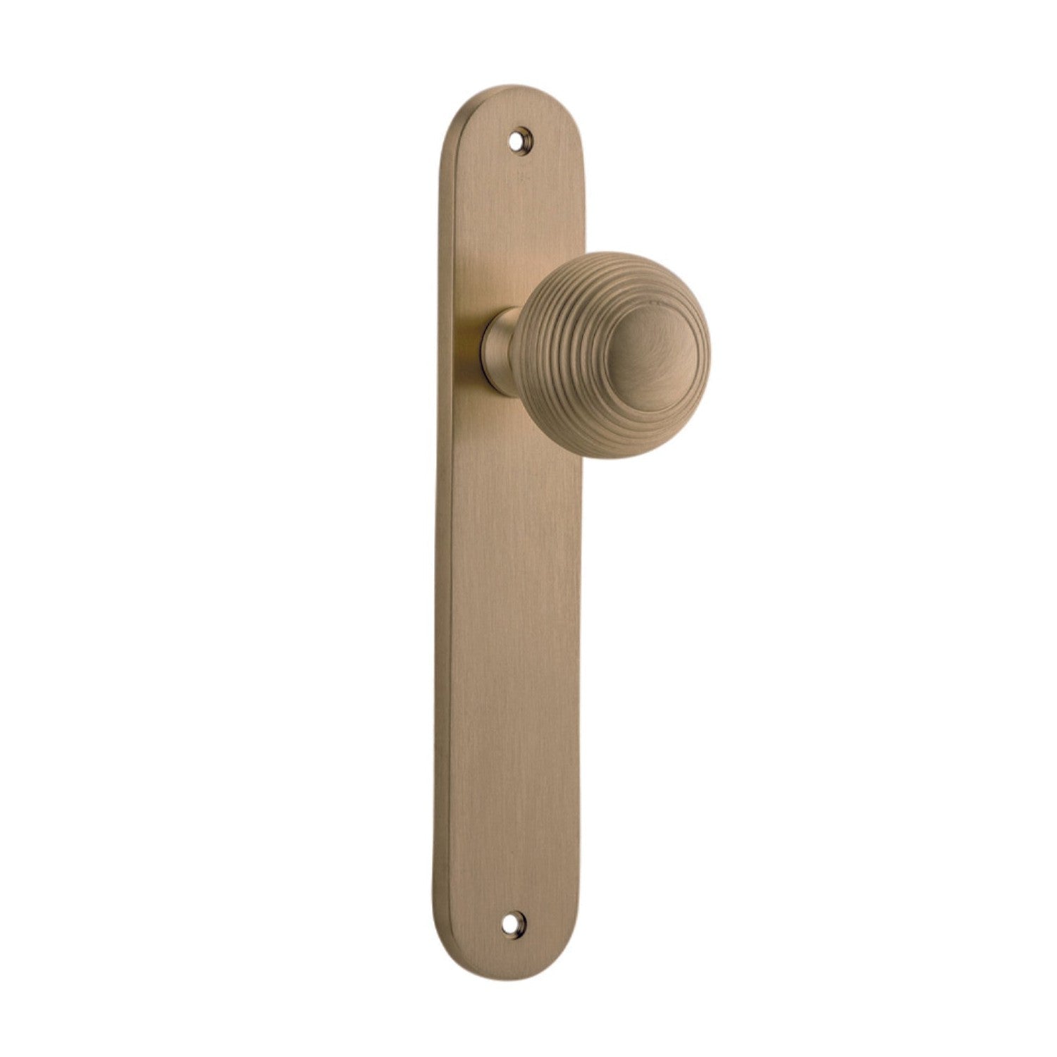 Iver Door Knob Guildford Oval Latch Pair Brushed Brass