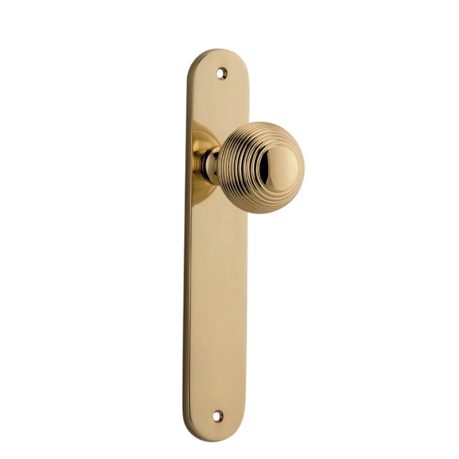 Iver Door Knob Guildford Oval Latch Pair Polished Brass