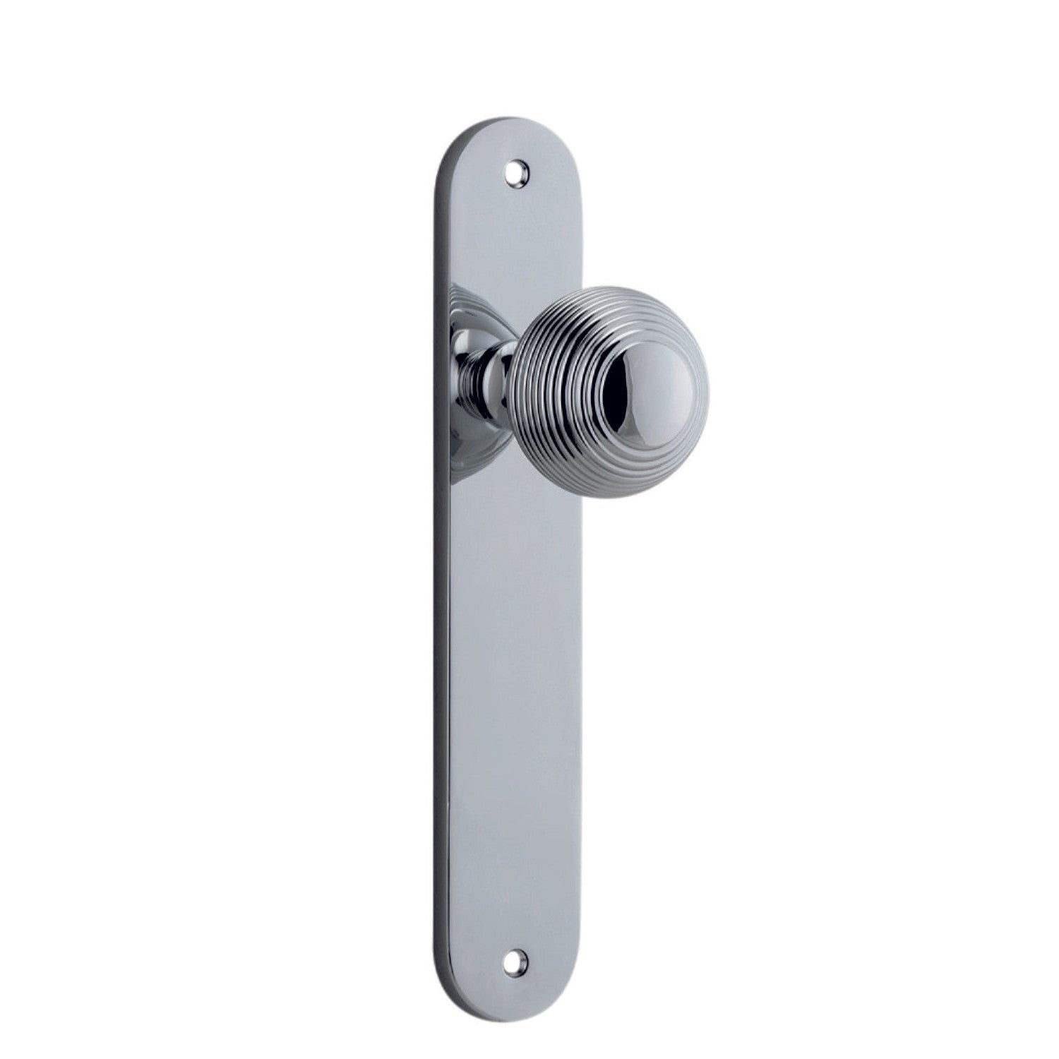 Iver Door Knob Guildford Oval Latch Pair Polished Chrome