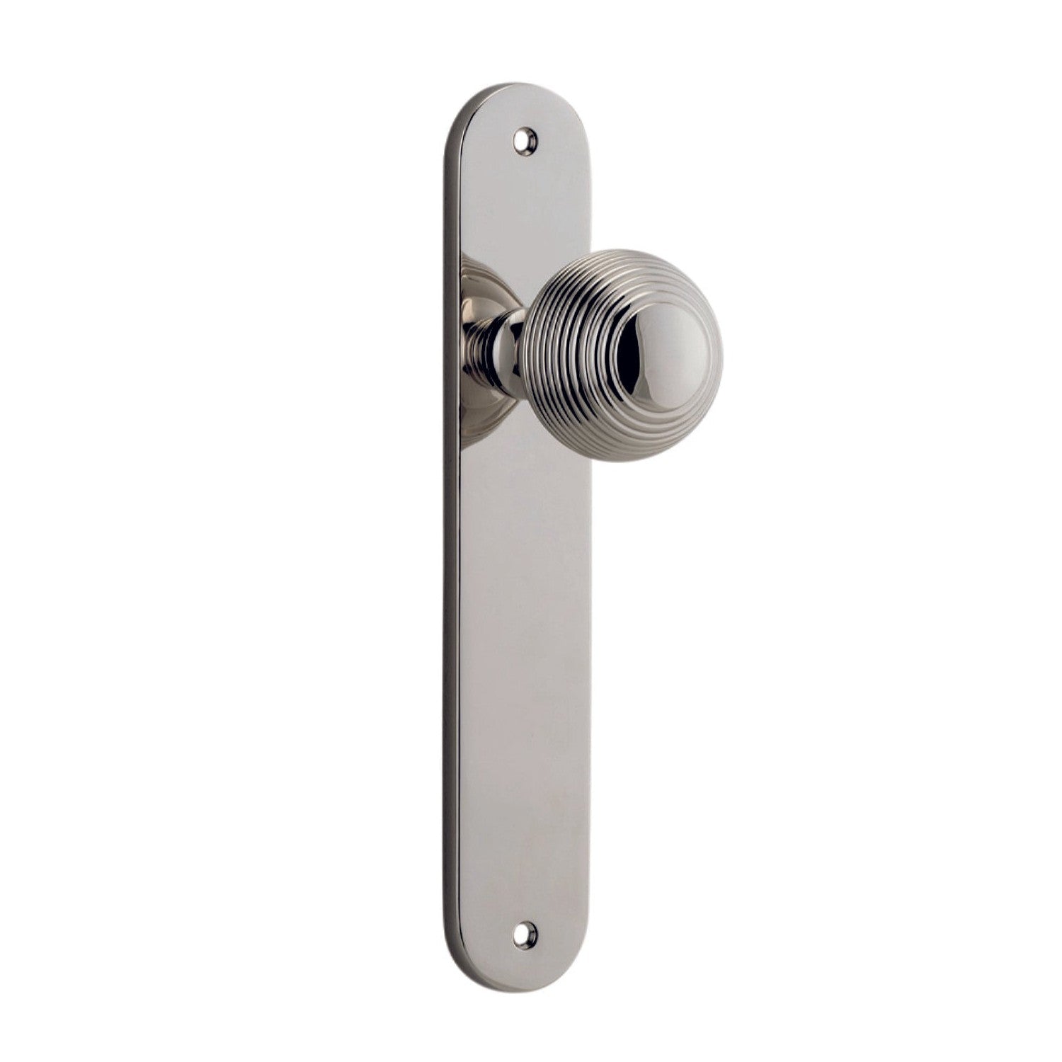 Iver Door Knob Guildford Oval Latch Pair Polished Nickel