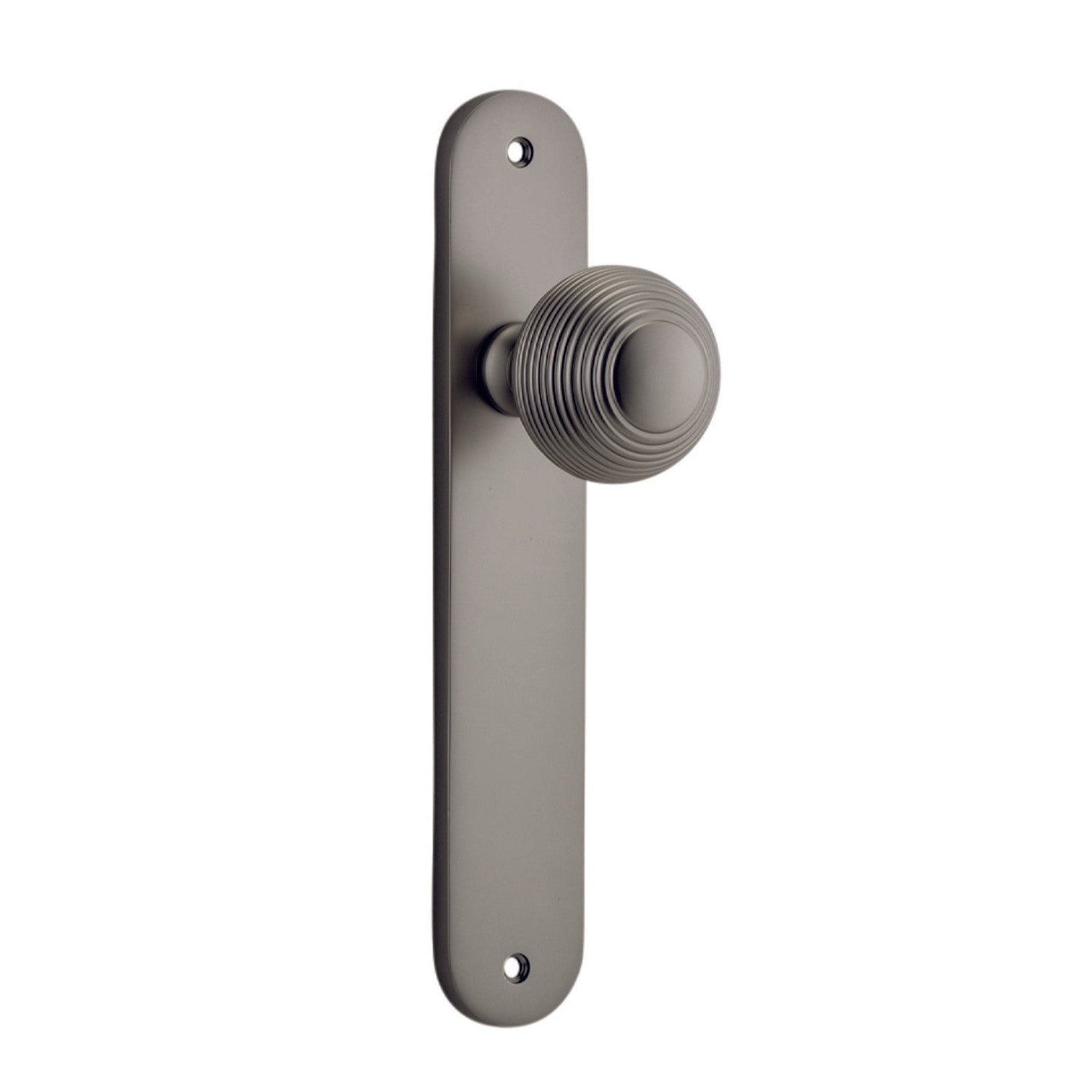 Iver Door Knob Guildford Oval Latch Pair Satin Nickel