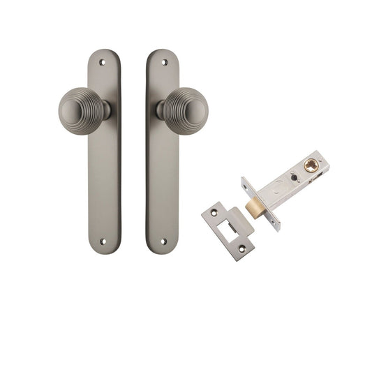 Iver Door Knob Guildford Oval Latch Satin Nickel Passage Kit