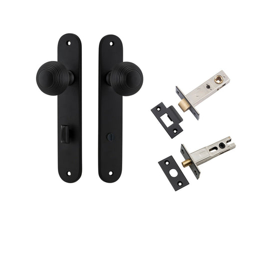 Iver Door Knob Guildford Oval Privacy Matt Black Inbuilt Privacy Kit