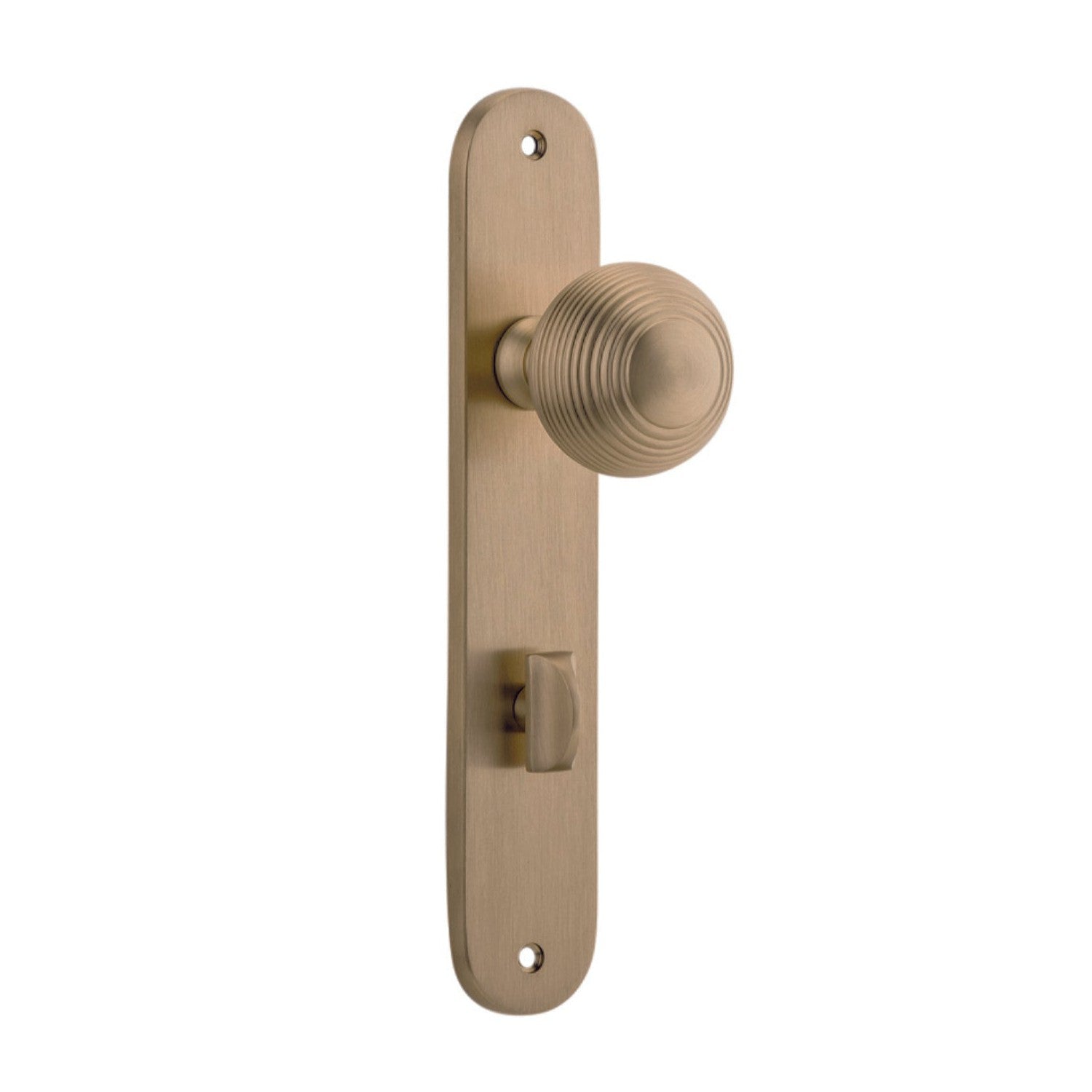 Iver Door Knob Guildford Oval Privacy Pair Brushed Brass