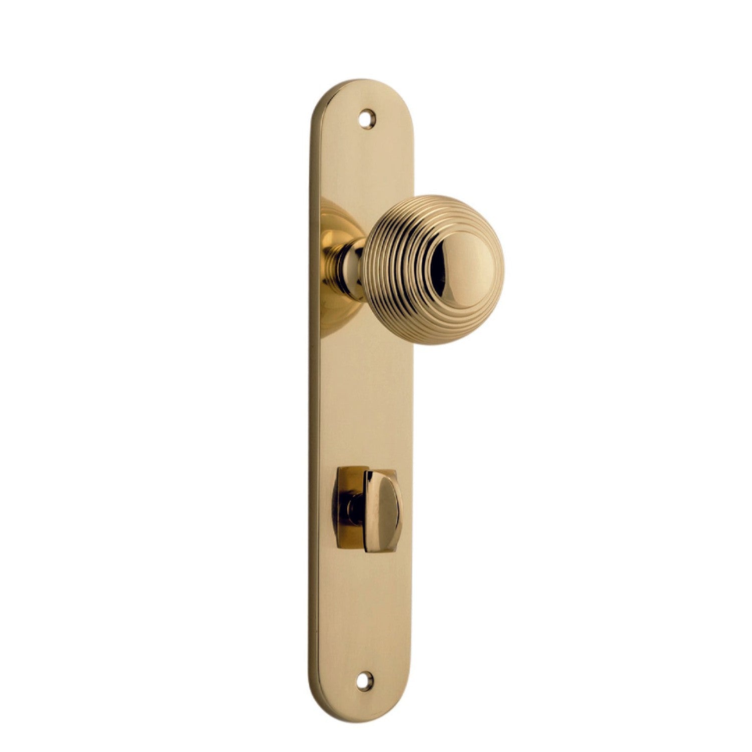 Iver Door Knob Guildford Oval Privacy Pair Polished Brass