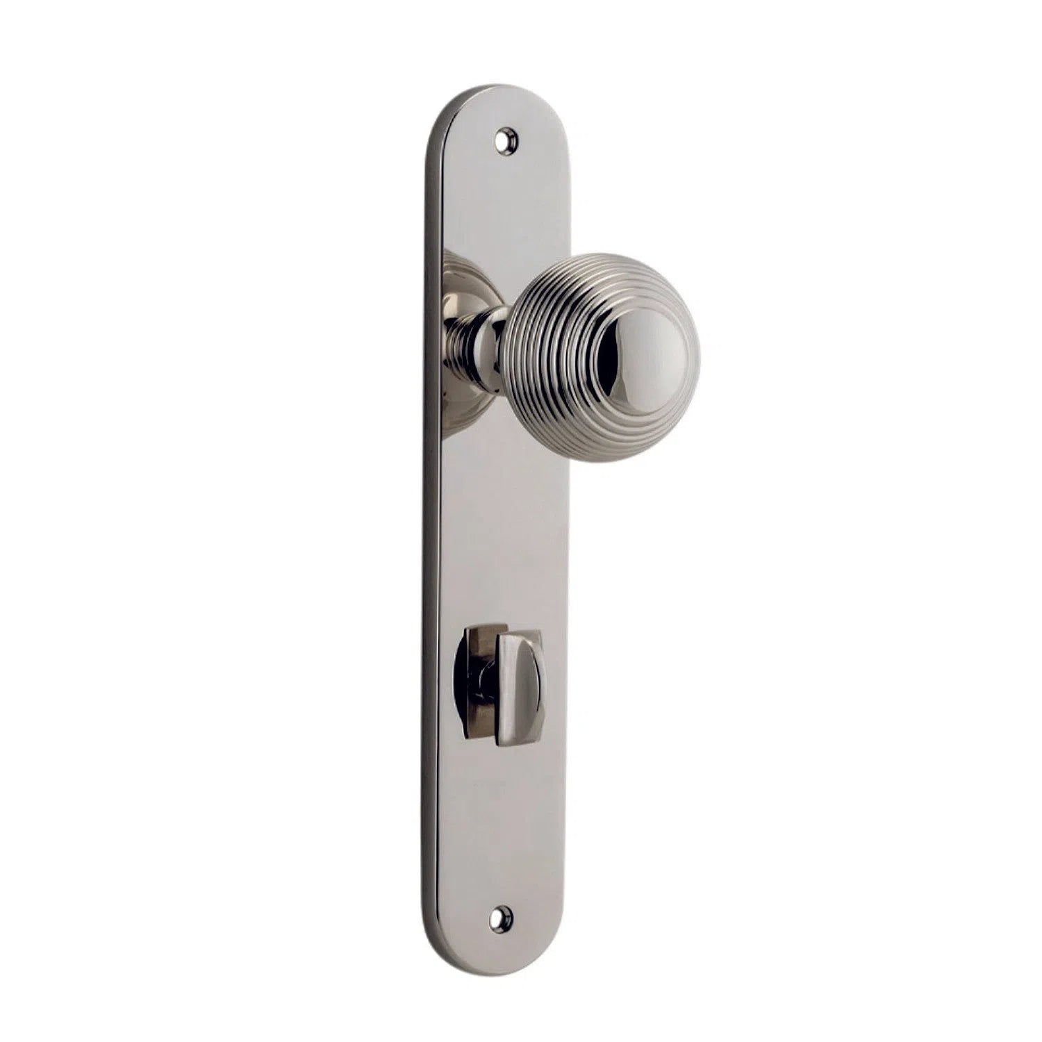 Iver Door Knob Guildford Oval Privacy Pair Polished Nickel