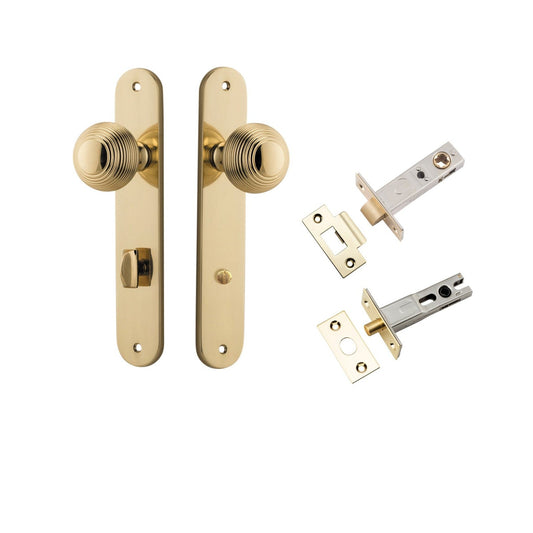 Iver Door Knob Guildford Oval Privacy Polished Brass Inbuilt Privacy Kit