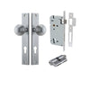 Iver Door Knob Guildford Rectangular Euro Key/Key Brushed Chrome Entrance Kit