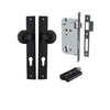 Iver Door Knob Guildford Rectangular Euro Key/Key Matt Black Entrance Kit