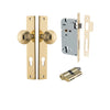 Iver Door Knob Guildford Rectangular Euro Key/Key Polished Brass Entrance Kit