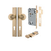 Iver Door Knob Guildford Rectangular Euro Key/Thumb Brushed Brass Entrance Kit