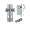 Iver Door Knob Guildford Rectangular Euro Key/Thumb Brushed Chrome Entrance Kit