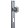 Iver Door Knob Guildford Rectangular Euro Pair Brushed Chrome