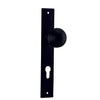 Iver Door Knob Guildford Rectangular Euro Pair Matt Black