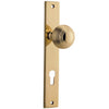 Iver Door Knob Guildford Rectangular Euro Pair Polished Brass