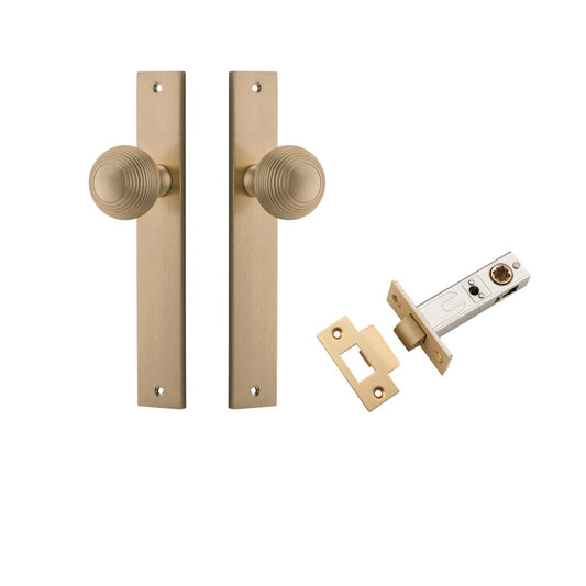 Iver Door Knob Guildford Rectangular Latch Brushed Brass Passage Kit