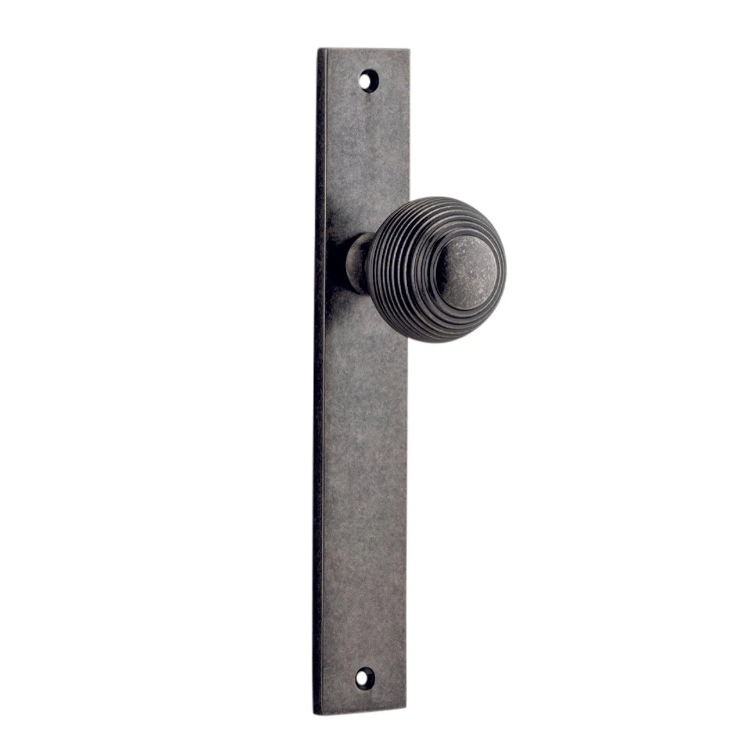 Iver Door Knob Guildford Rectangular Latch Pair Distressed Nickel