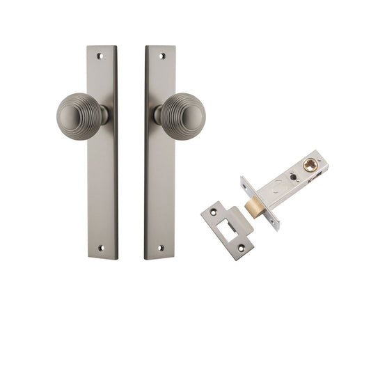 Iver Door Knob Guildford Rectangular Latch Satin Nickel Passage Kit