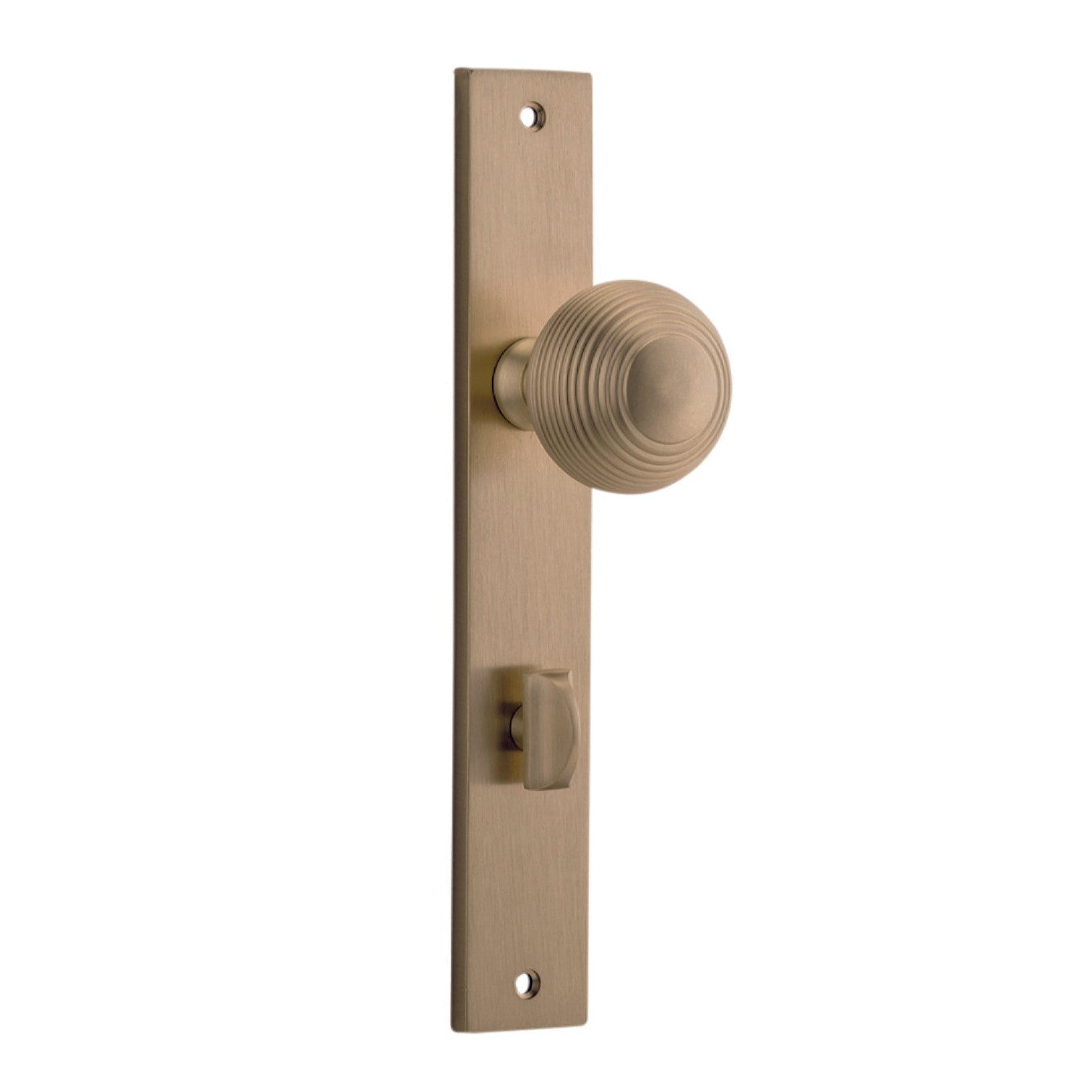 Iver Door Knob Guildford Rectangular Privacy Pair Brushed Brass