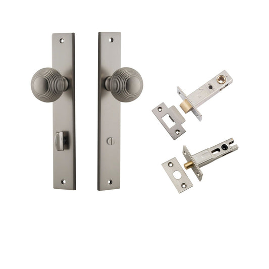 Iver Door Knob Guildford Rectangular Privacy Satin Nickel Inbuilt Privacy Kit