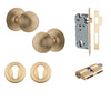 Iver Door Knob Guildford Round Rose Concealed Fix Key/Key Brushed Brass Entrance Kit