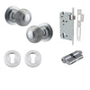 Iver Door Knob Guildford Round Rose Concealed Fix Key/Key Brushed Chrome Entrance Kit