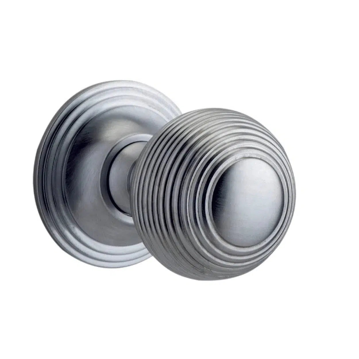 Iver Door Knob Guildford Round Rose Concealed Fix Pair Brushed Chrome