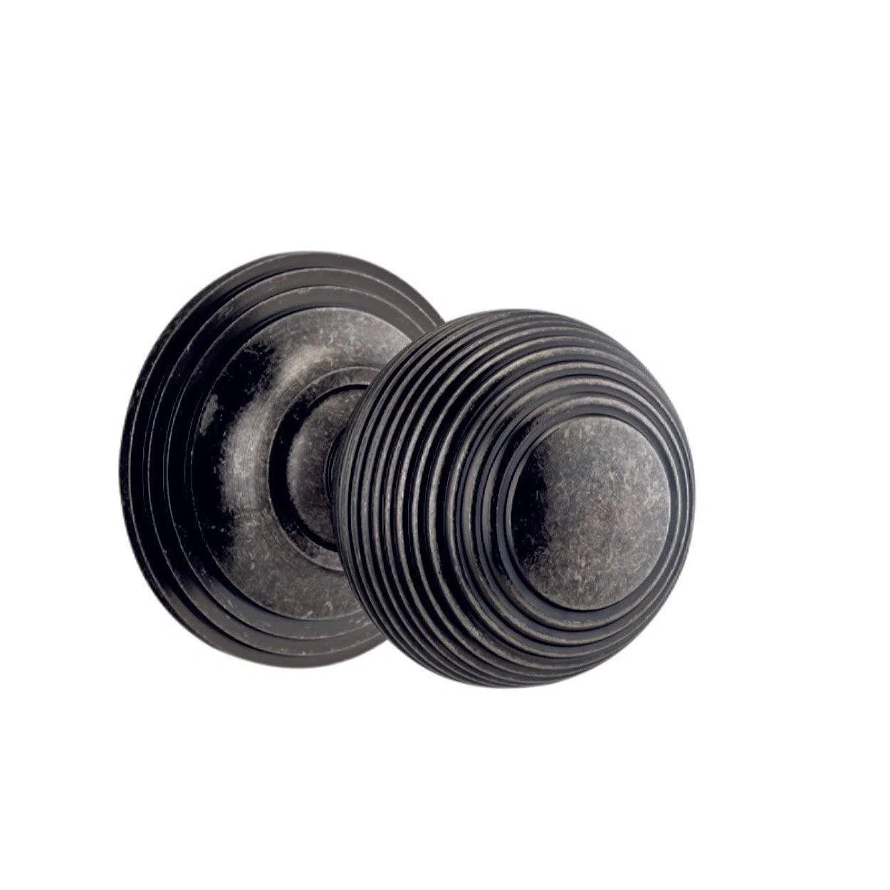 Iver Door Knob Guildford Round Rose Concealed Fix Pair Distressed Nickel