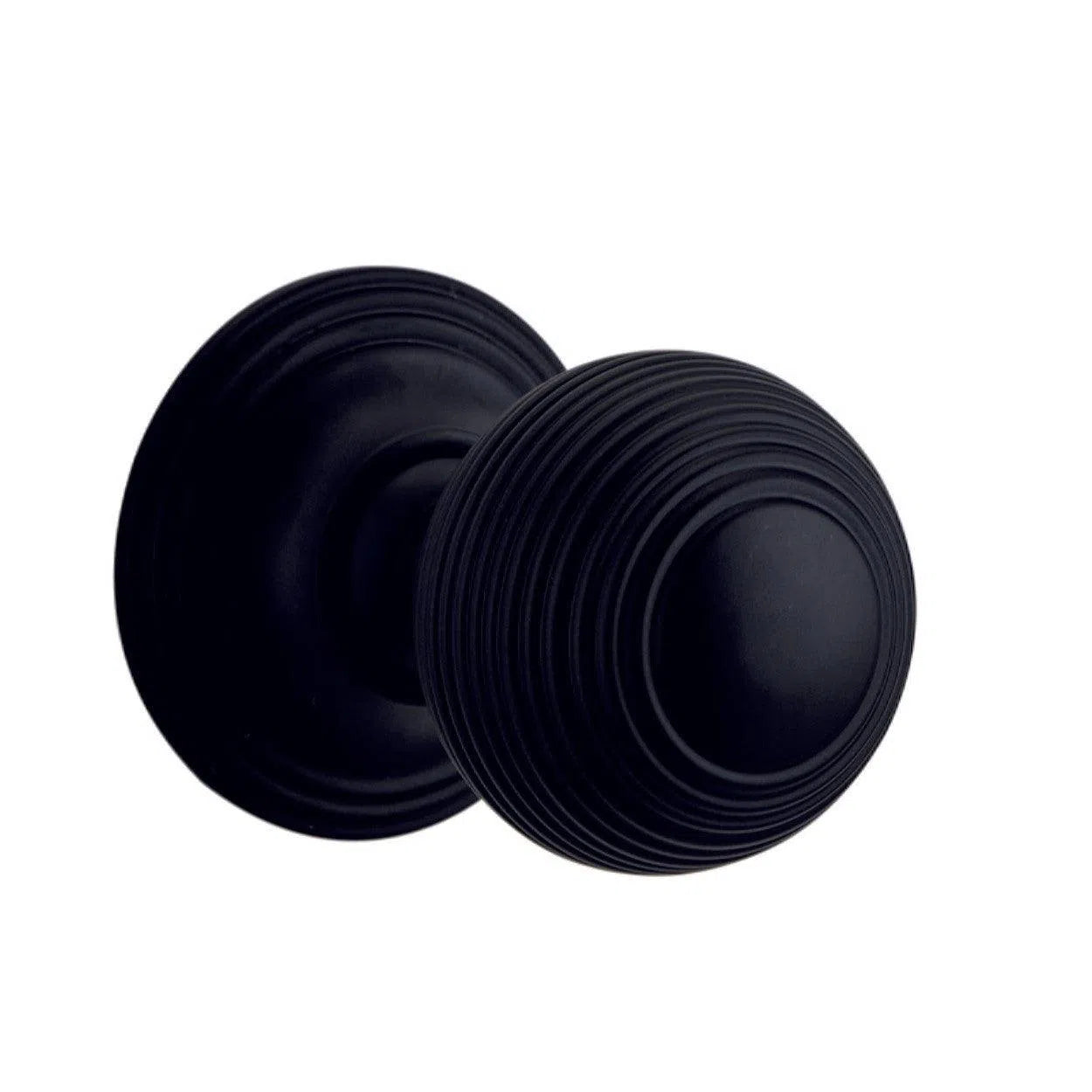 Iver Door Knob Guildford Round Rose Concealed Fix Pair Matt Black