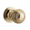 Iver Door Knob Guildford Round Rose Concealed Fix Pair Polished Brass