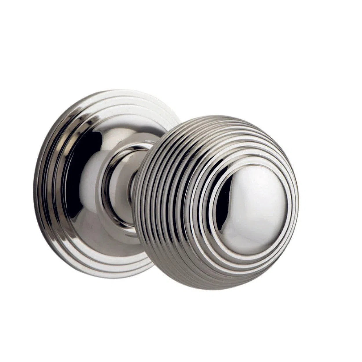 Iver Door Knob Guildford Round Rose Concealed Fix Pair Polished Nickel