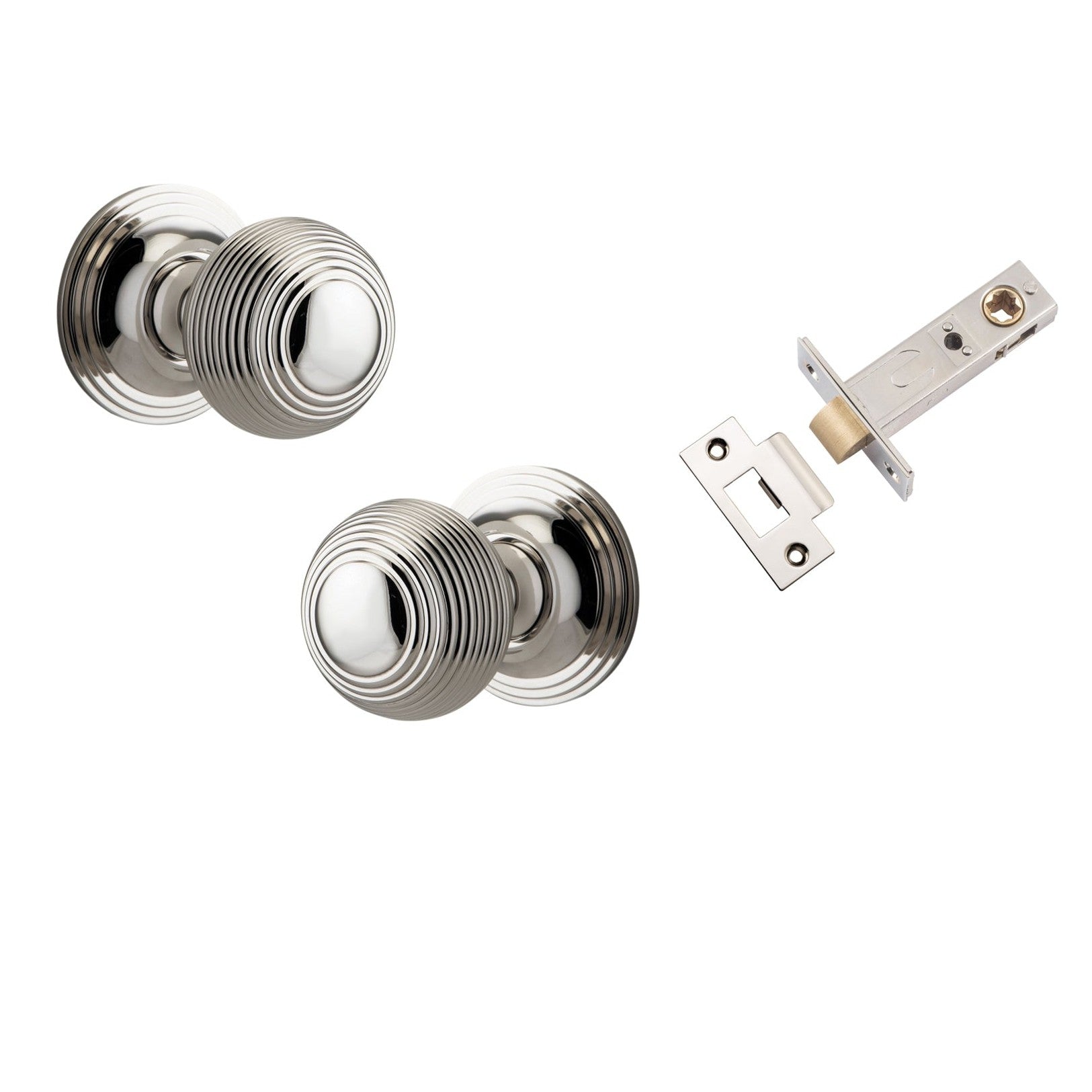 Iver Door Knob Guildford Round Rose Concealed Fix Polished Nickel Passage Kit