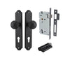 Iver Door Knob Guildford Shouldered Euro Key/Key Matt Black Entrance Kit