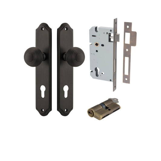 Iver Door Knob Guildford Shouldered Euro Key/Key Signature Brass Entrance Kit