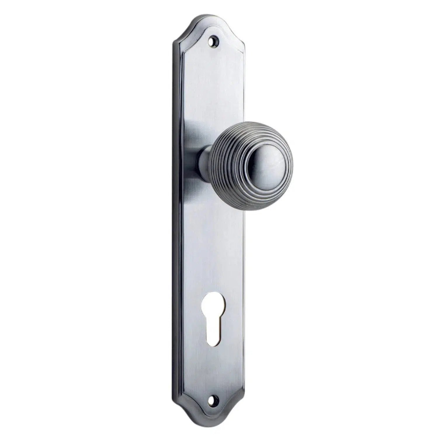 Iver Door Knob Guildford Shouldered Euro Pair Brushed Chrome