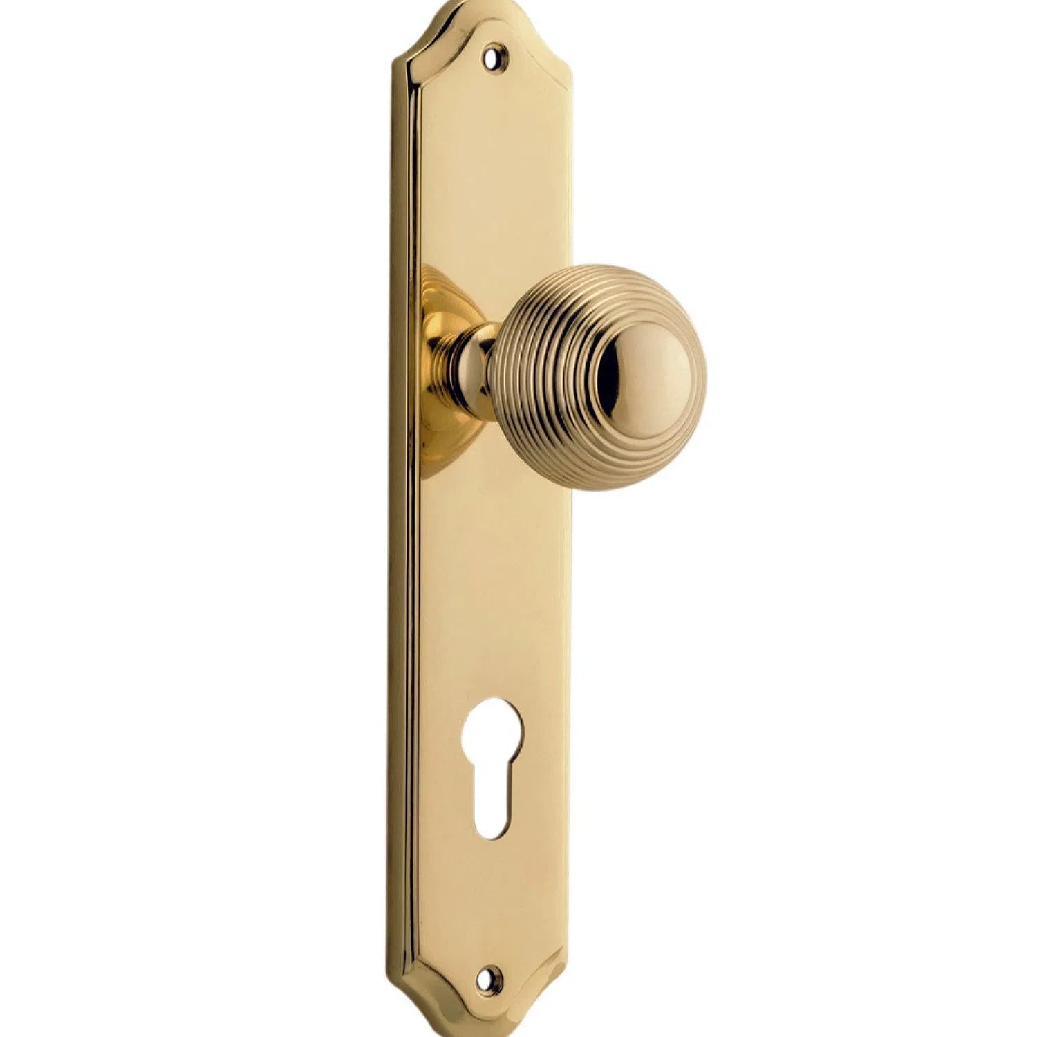 Iver Door Knob Guildford Shouldered Euro Pair Polished Brass