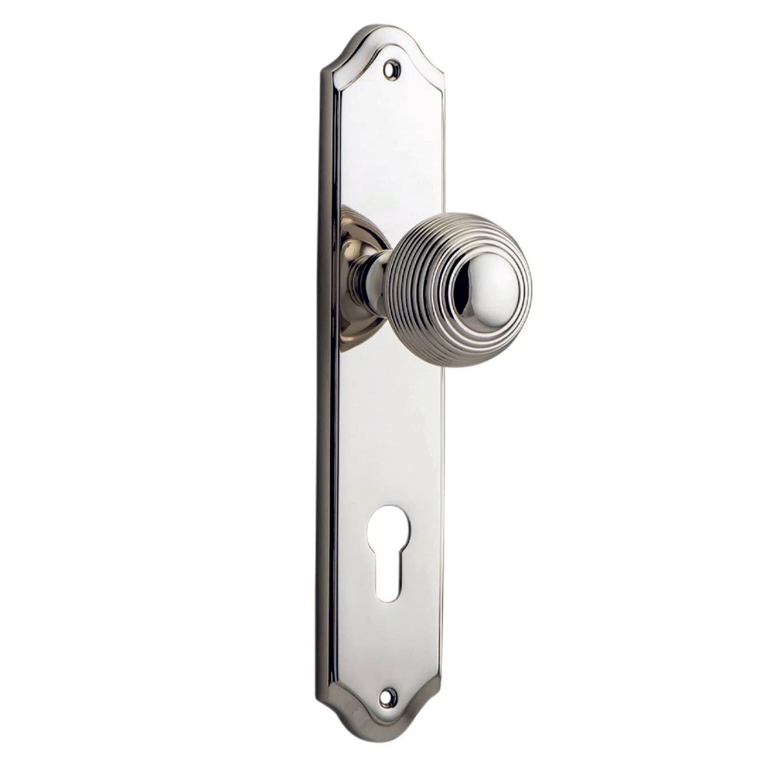 Iver Door Knob Guildford Shouldered Euro Pair Polished Nickel