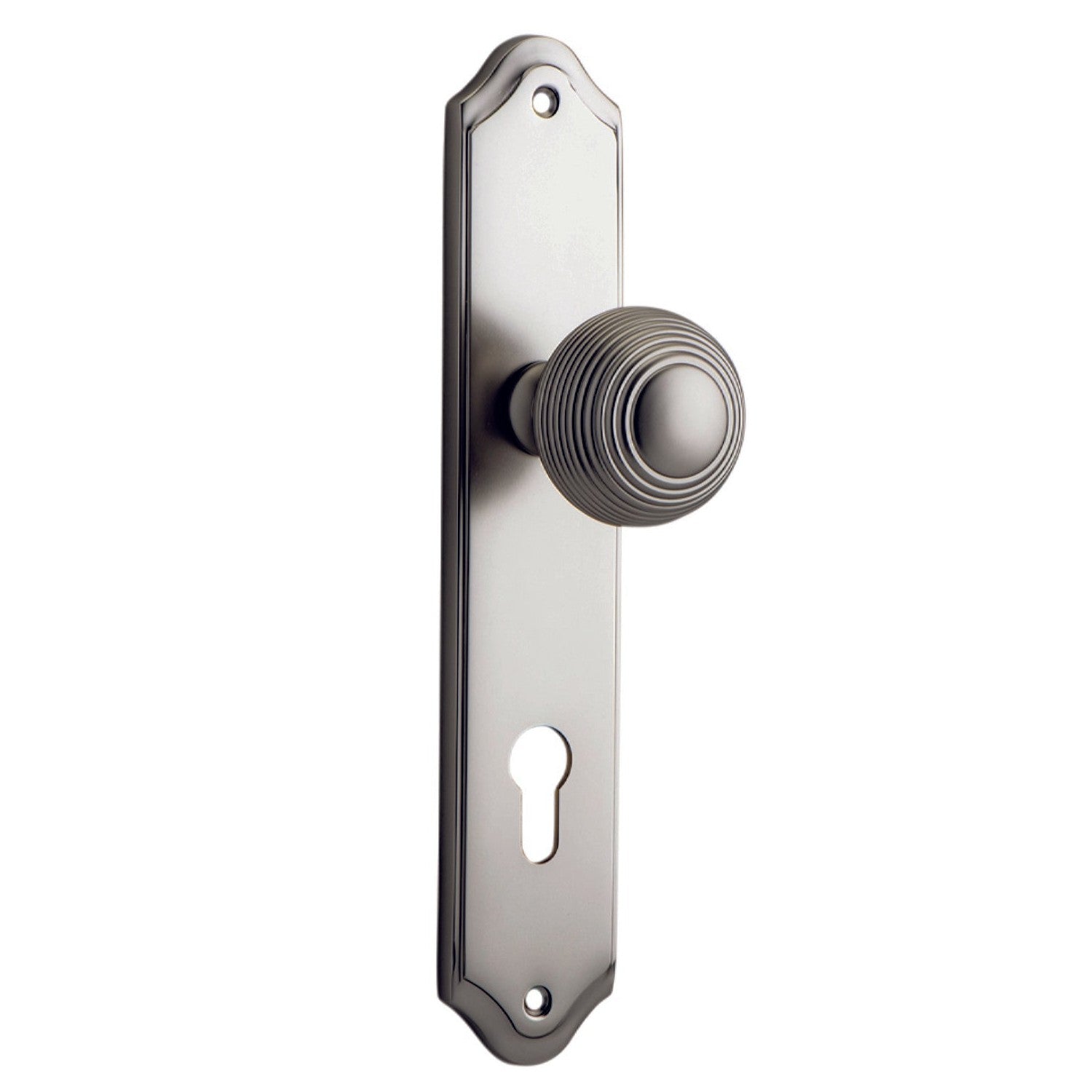 Iver Door Knob Guildford Shouldered Euro Pair Satin Nickel