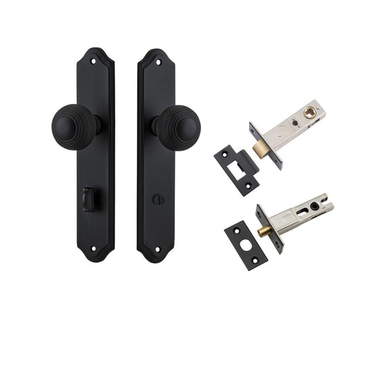 Iver Door Knob Guildford Shouldered Privacy Matt Black Inbuilt Privacy Kit