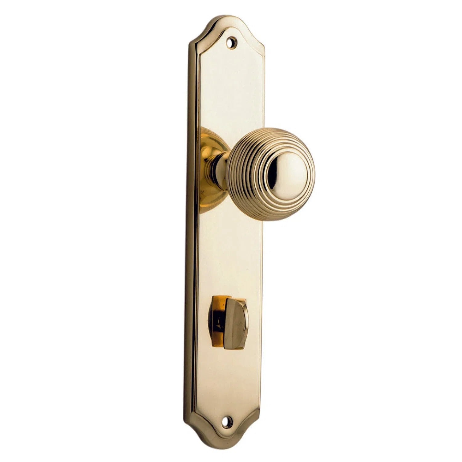 Iver Door Knob Guildford Shouldered Privacy Pair Polished Brass