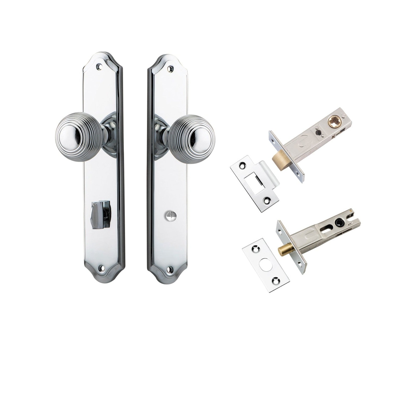 Iver Door Knob Guildford Shouldered Privacy Polished Chrome Inbuilt Privacy Kit