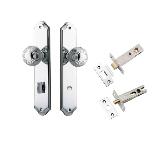 Iver Door Knob Guildford Shouldered Privacy Polished Chrome Inbuilt Privacy Kit