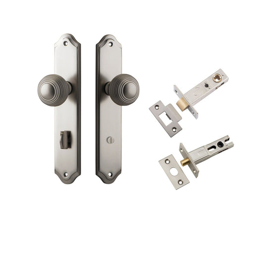 Iver Door Knob Guildford Shouldered Privacy Satin Nickel Inbuilt Privacy Kit