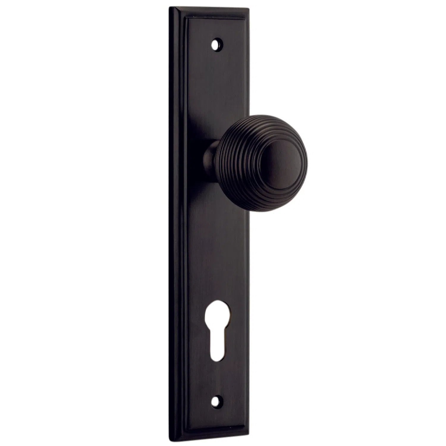 Iver Door Knob Guildford Stepped Euro Pair Signature Brass