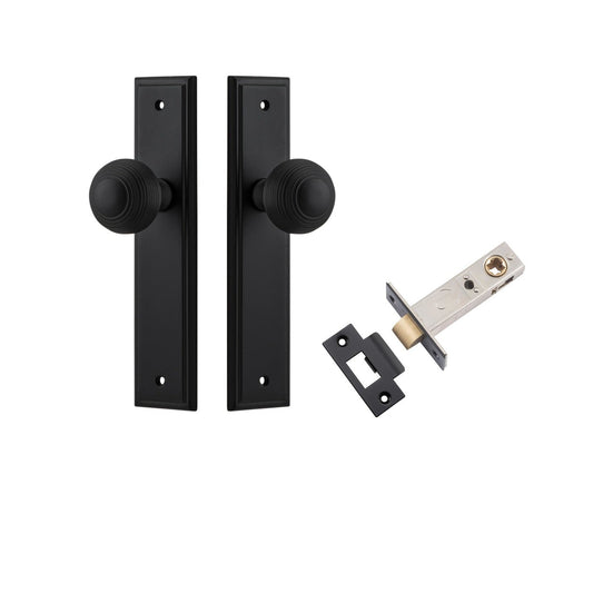 Iver Door Knob Guildford Stepped Latch Matt Black Passage Kit