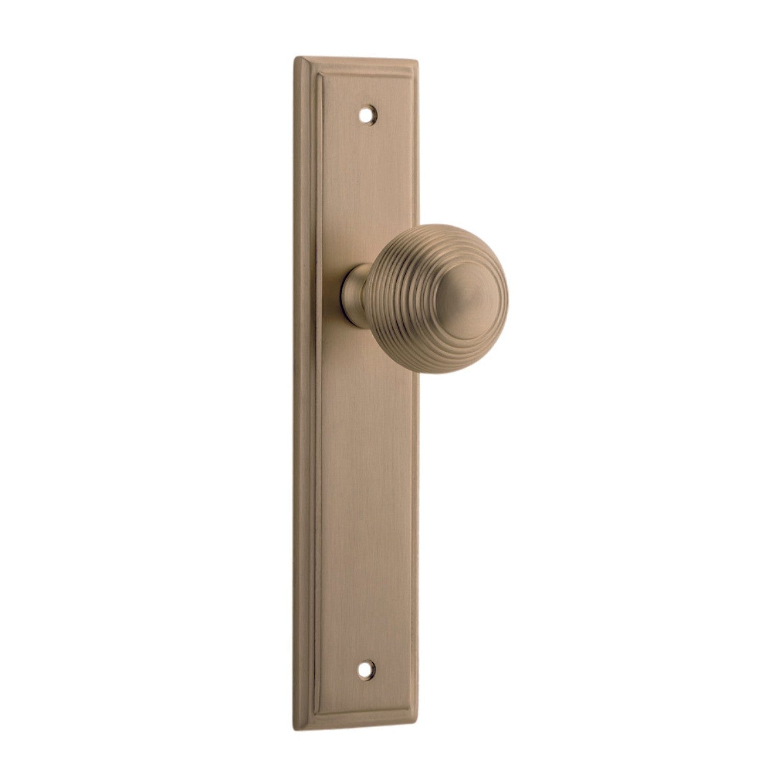 Iver Door Knob Guildford Stepped Latch Pair Brushed Brass