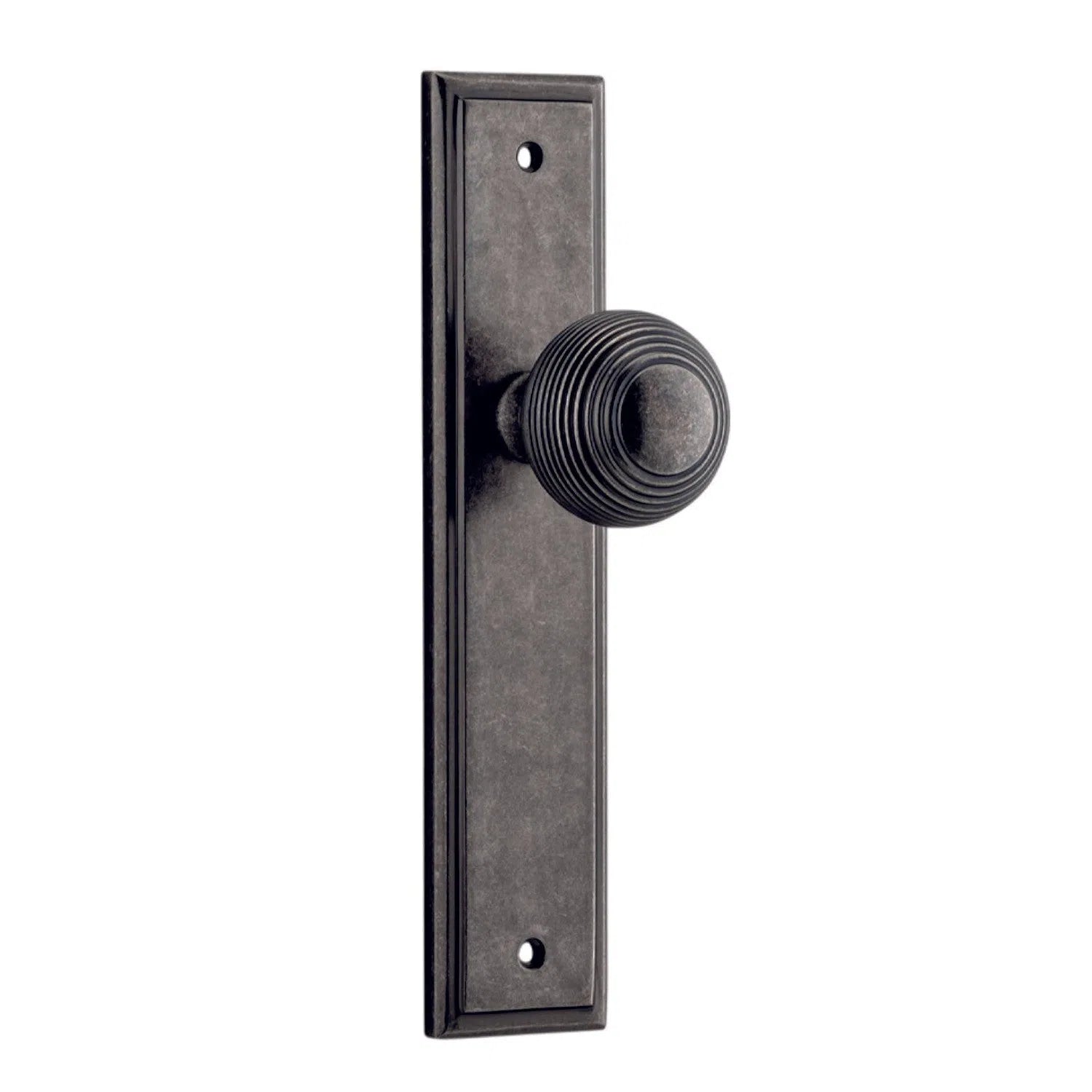 Iver Door Knob Guildford Stepped Latch Pair Distressed Nickel