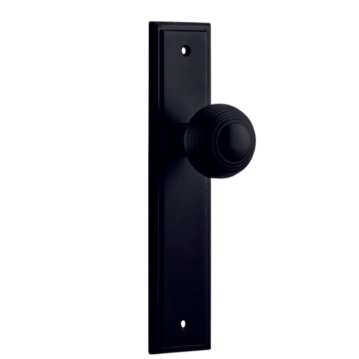 Iver Door Knob Guildford Stepped Latch Pair Matt Black