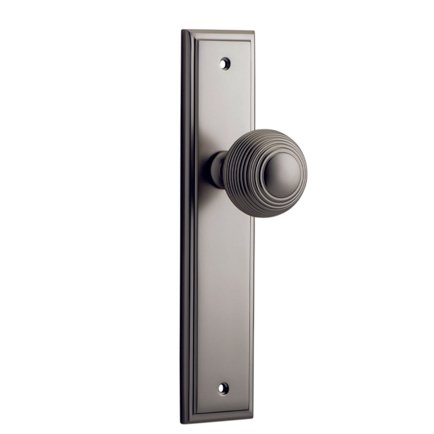 Iver Door Knob Guildford Stepped Latch Pair Satin Nickel