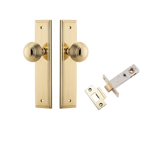 Iver Door Knob Guildford Stepped Latch Polished Brass Passage Kit